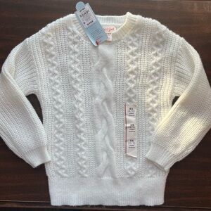 Cat & Jack Cream Cable Knit Sweater